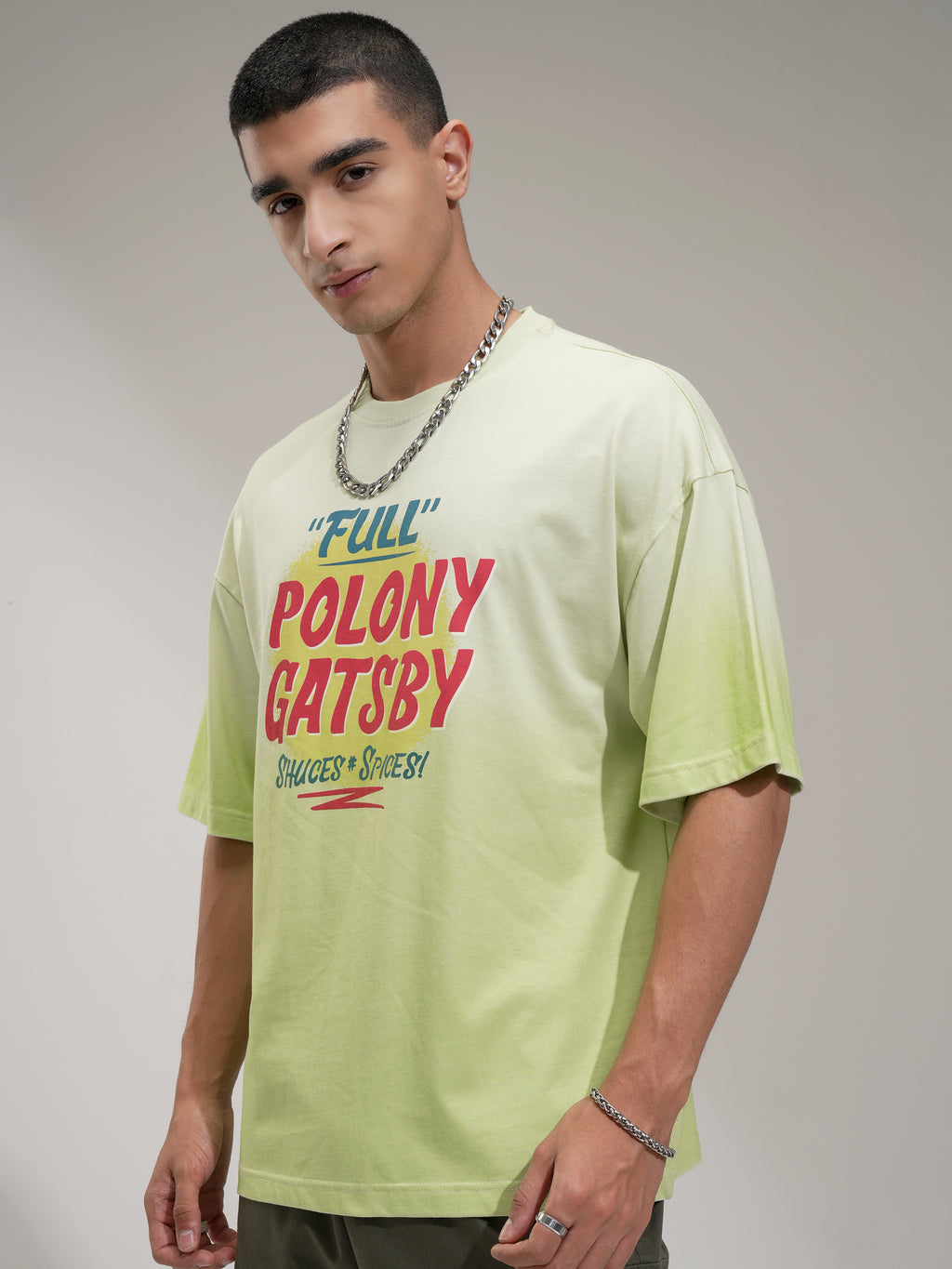 Highlander Men Green Printed Round Neck Oversized Fit T-Shirt - Green - Image 4