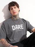 Highlander Men Grey Printed Round Neck Oversized Fit T-Shirt - Grey - Image 1