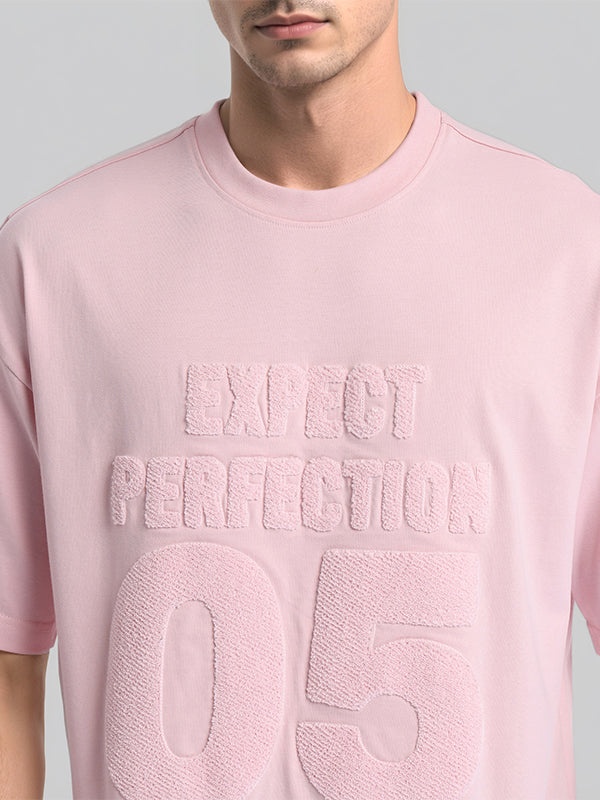 Highlander Men Pink Self Design Round Neck Oversized Fit T-Shirt - Pink - Image 5