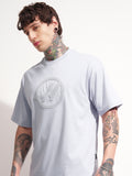 Highlander Men Grey Printed Round Neck Oversized Fit T-Shirt - Grey - Image 1