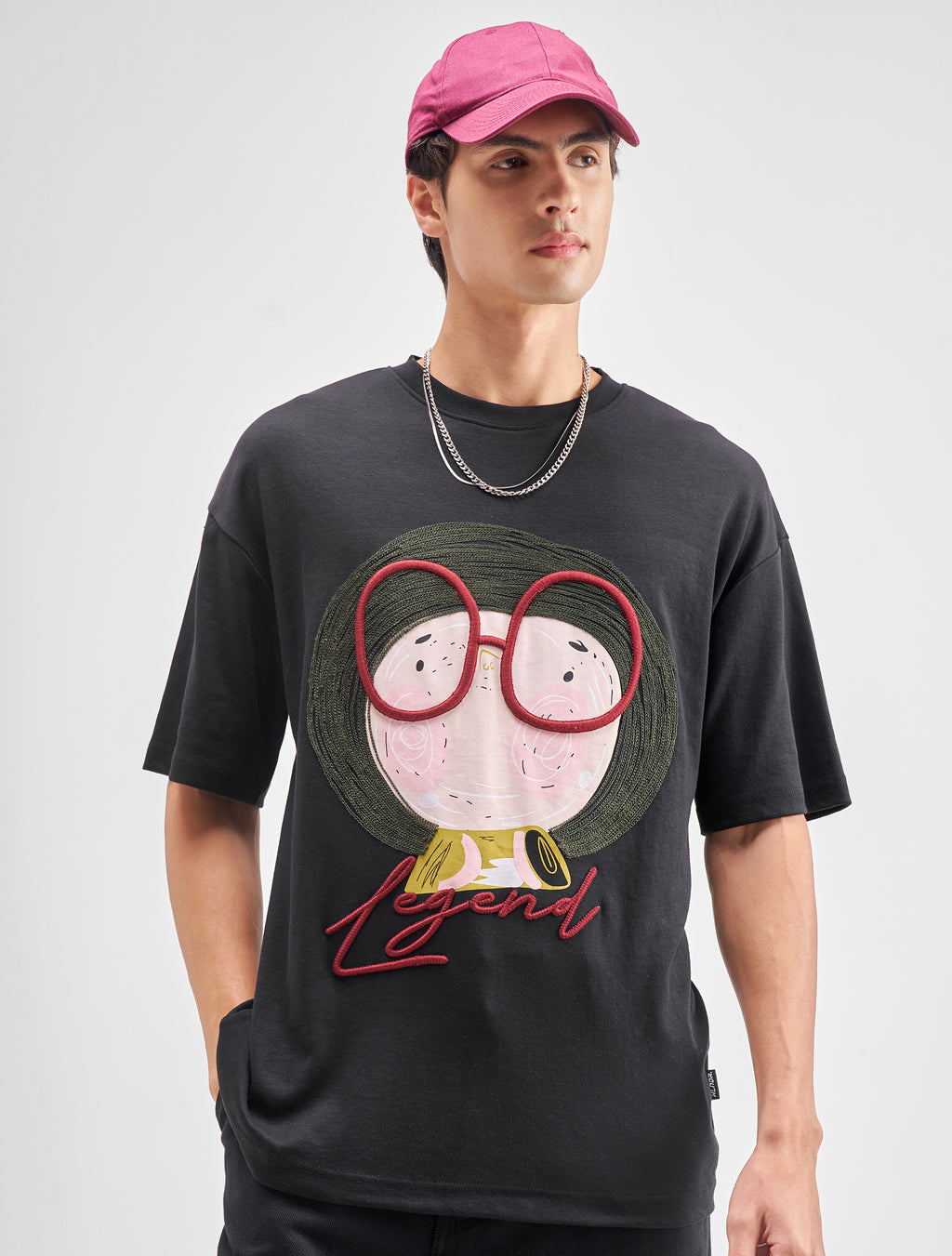 Highlander Men Black Embroidered Round Neck Embroidered T-Shirt - Black - Image 6