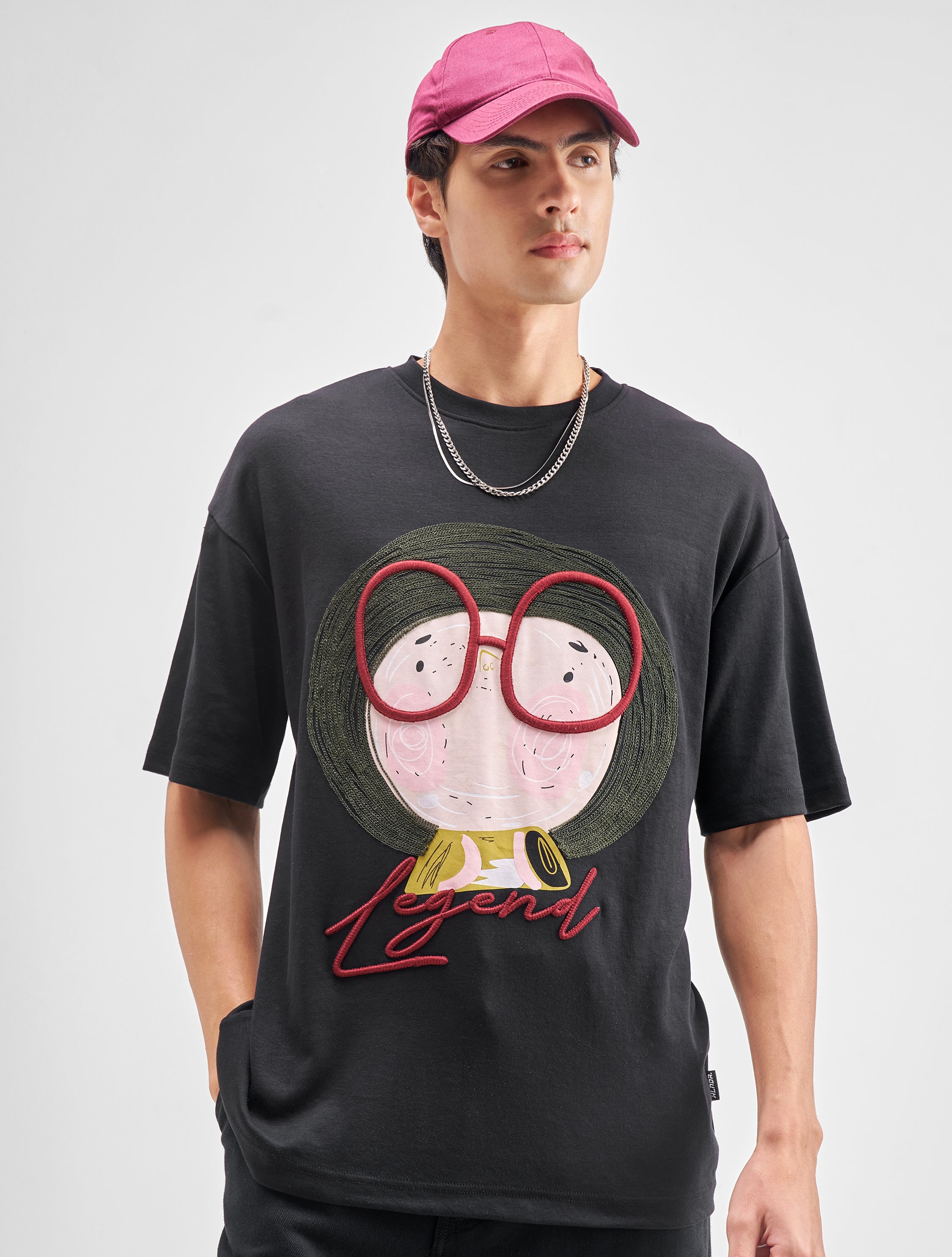 Highlander Men Black Embroidered Round Neck Embroidered T-Shirt - Black - Image 6