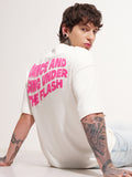 Highlander Men Off White Printed Round Neck Oversized Fit T-Shirt - Off White - Image 1