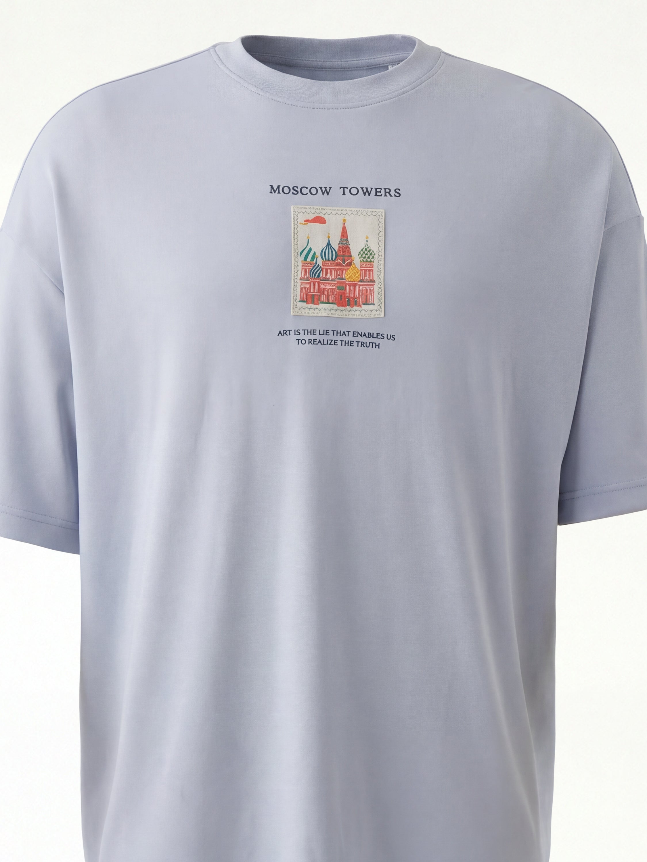 Highlander Men Blue Printed Round Neck Oversized Fit T-Shirt - Blue - Image 1