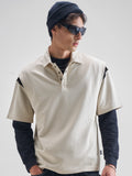 Highlander Men Cream Solid Polo Collar Fit T-Shirt - Cream - Image 1