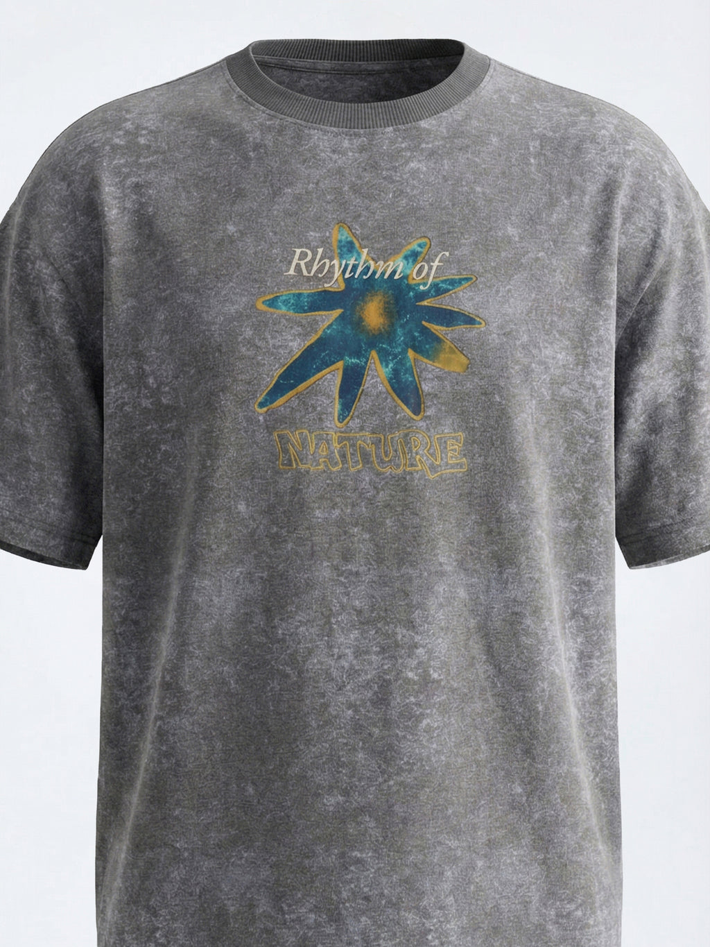 Highlander Men Grey Printed Round Neck Oversized Fit T-Shirt - Grey - Image 2