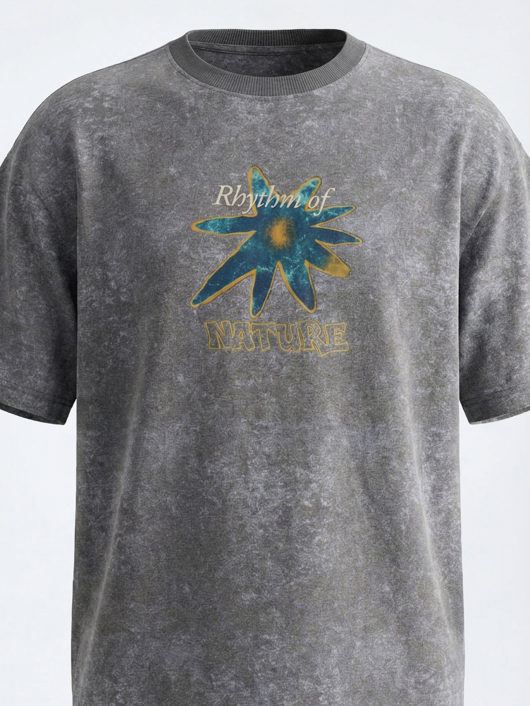 Highlander Men Grey Printed Round Neck Oversized Fit T-Shirt - Grey - Image 2