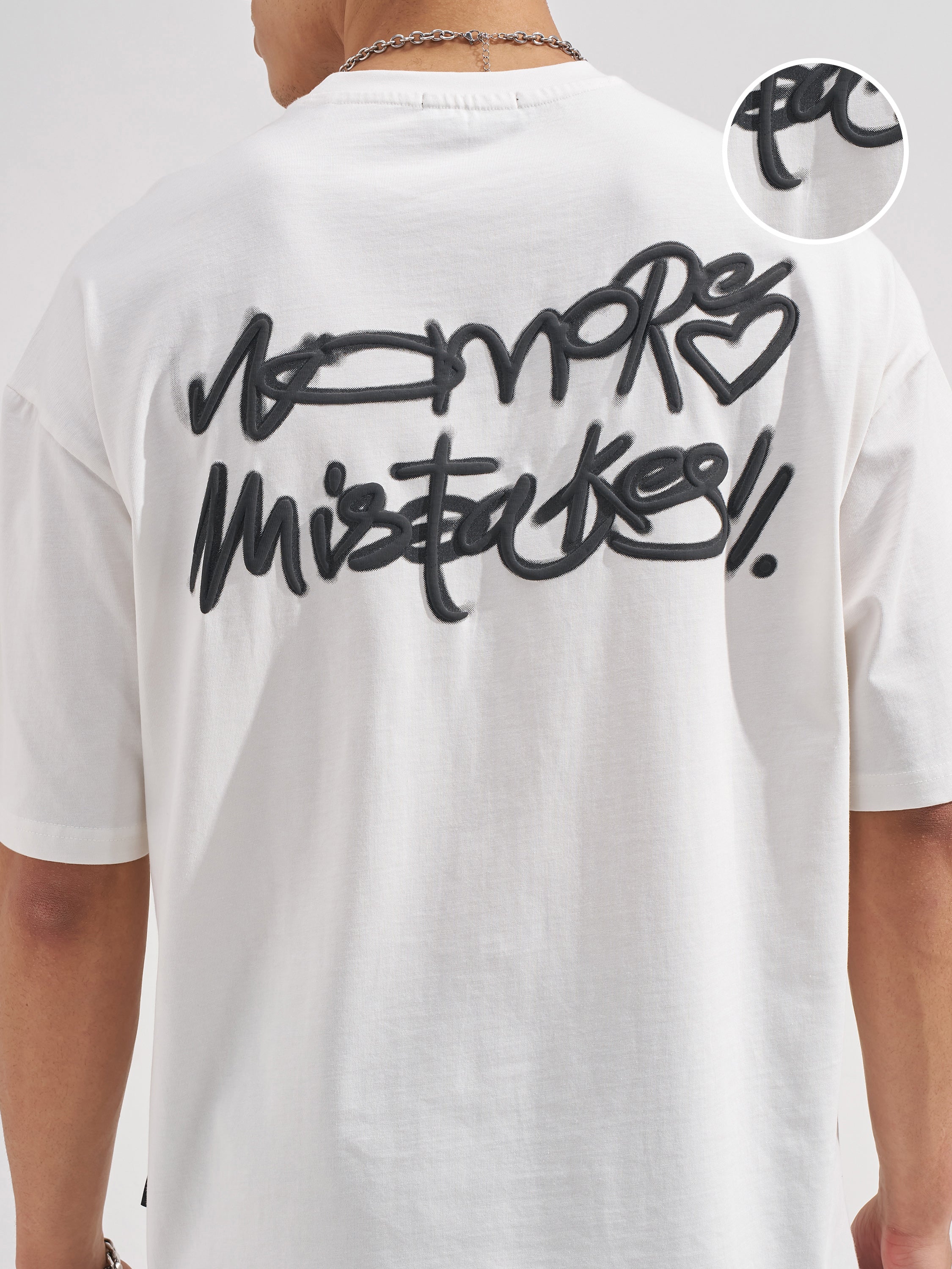 Highlander Men Off White Printed Round Neck Oversized Fit T-Shirt