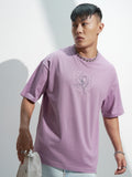 Highlander Men Lavender Embroidered Round Neck T-Shirt - Lavender - Image 1