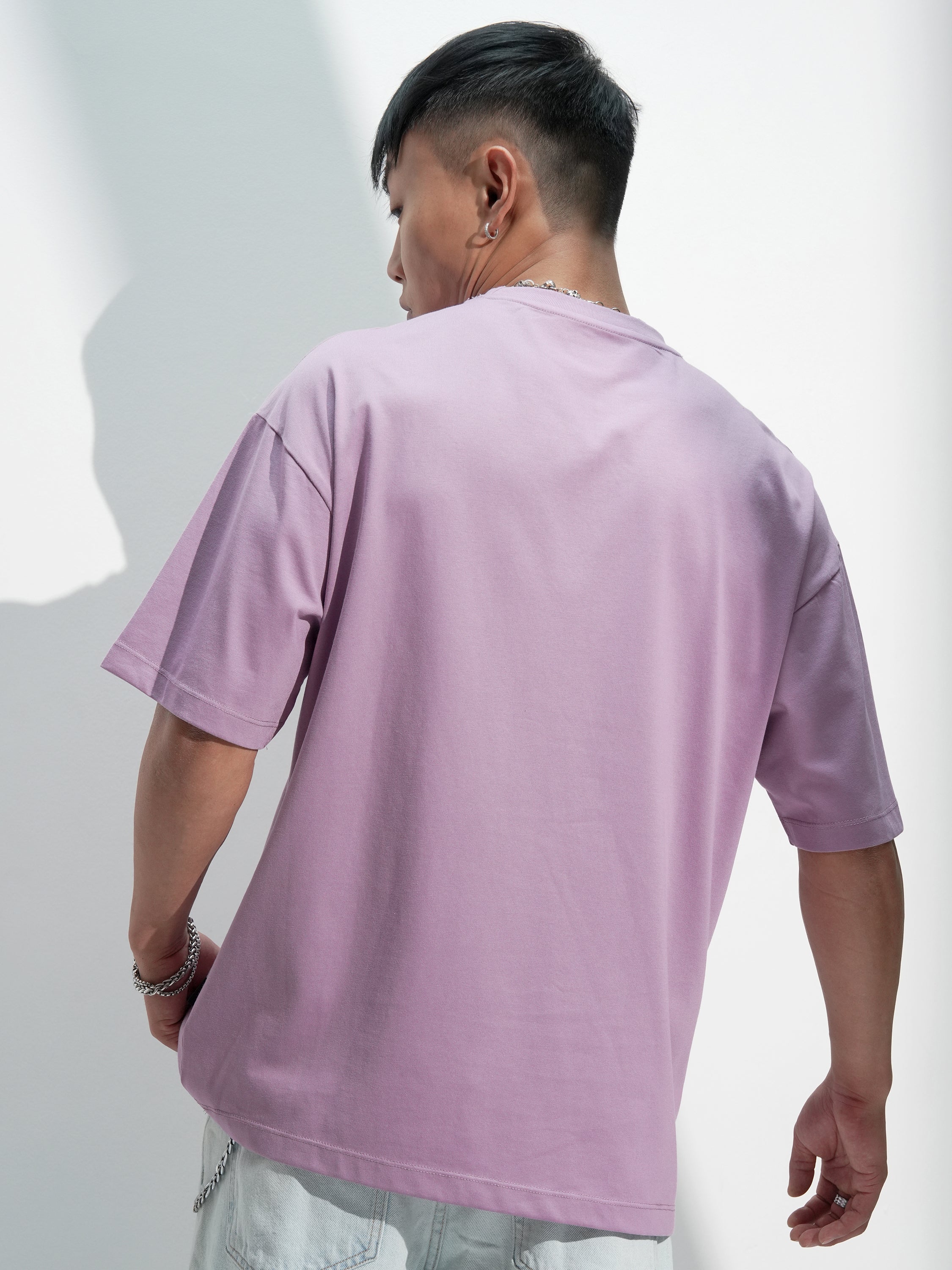 Highlander Men Lavender Embroidered Round Neck T-Shirt - Lavender - Image 3