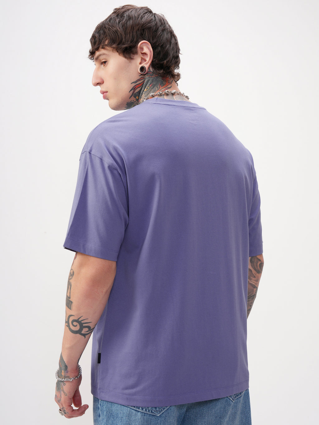Highlander Men Purple Embroidered Round Neck T-Shirt - Purple - Image 3