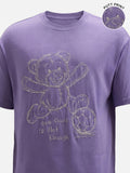 Highlander Men Purple Embroidered Round Neck T-Shirt - Purple - Image 1