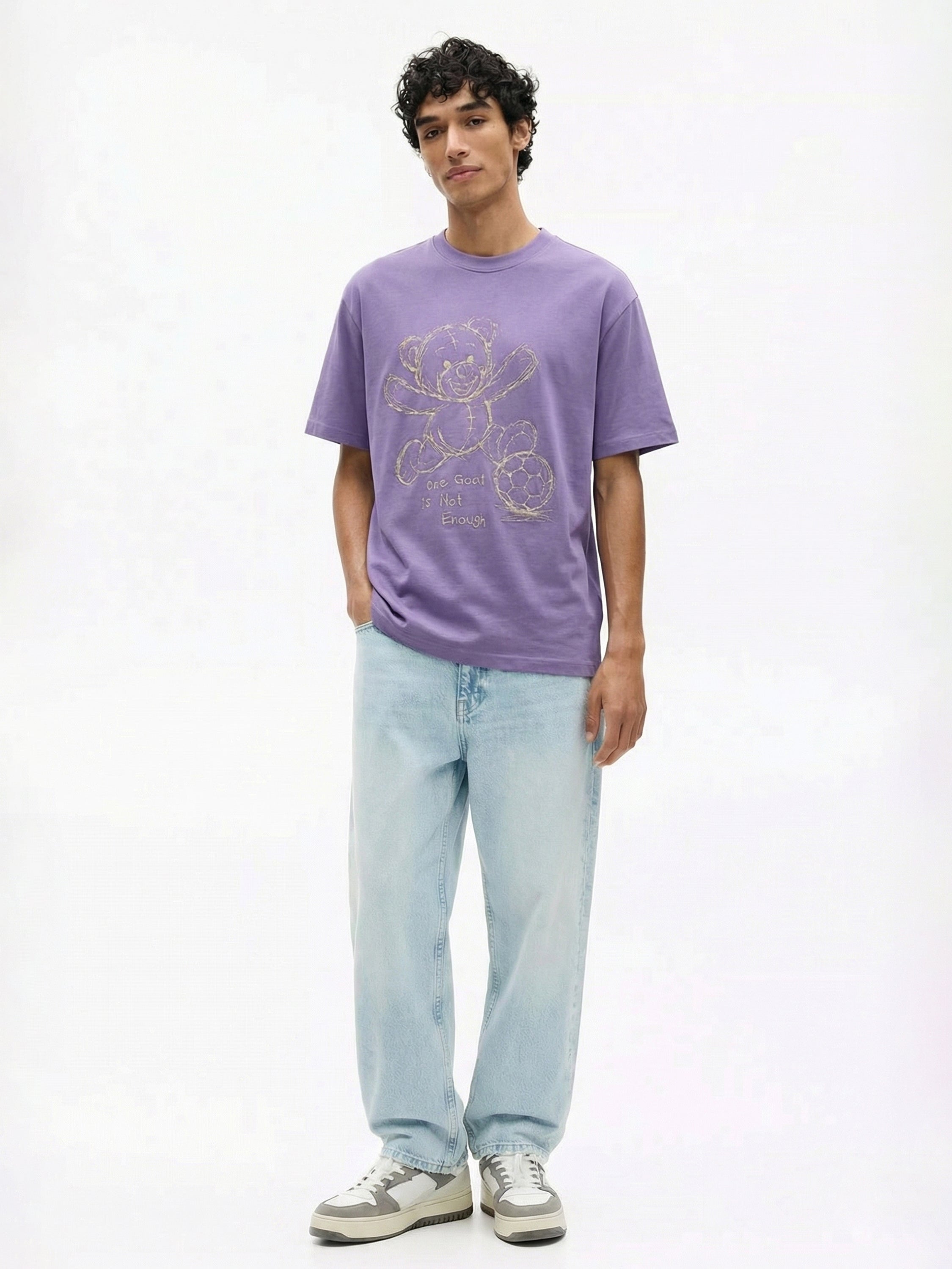 Highlander Men Purple Embroidered Round Neck T-Shirt - Purple - Image 5