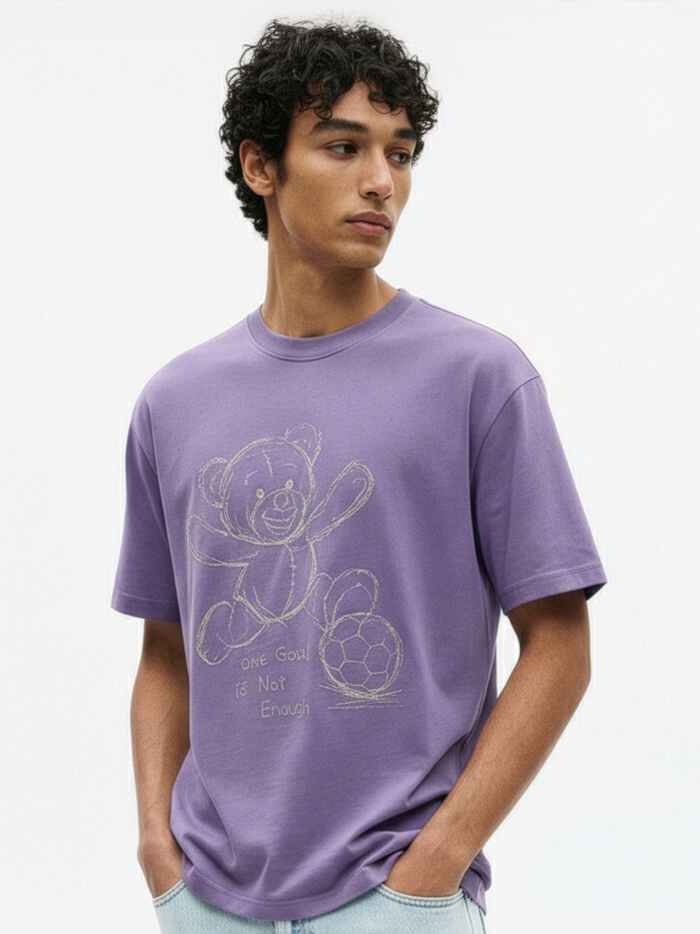Highlander Men Purple Embroidered Round Neck T-Shirt - Purple - Image 7