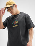 Highlander Men Black Embroidered Round Neck T-Shirt - Black - Image 1