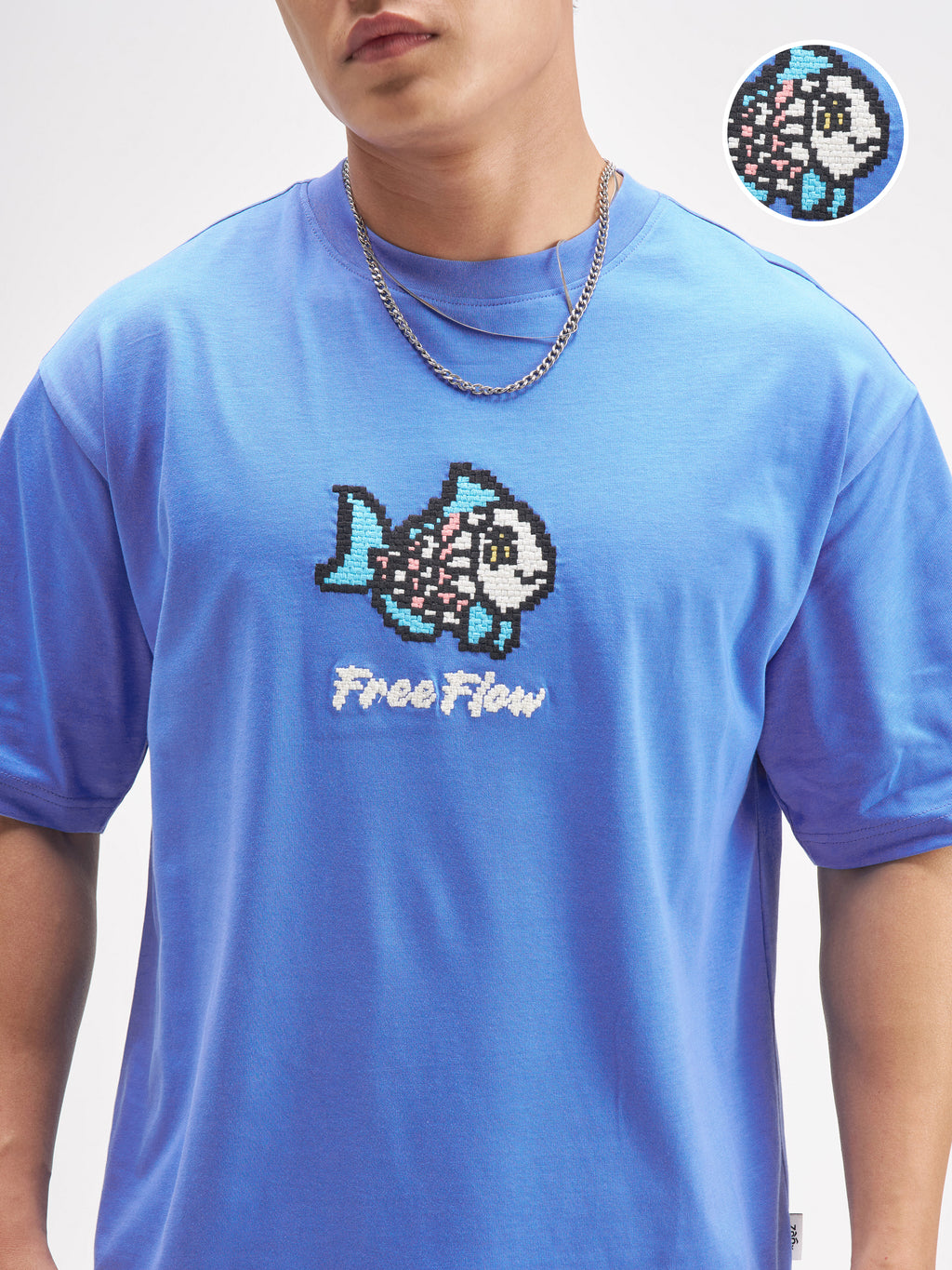 Highlander Men Blue Embroidered Round Neck T-Shirt - Blue - Image 5