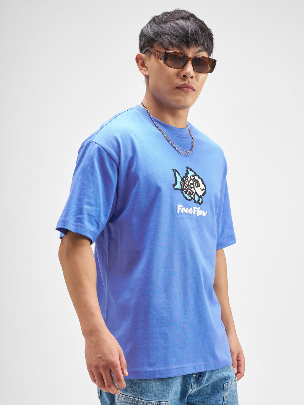 Highlander Men Blue Embroidered Round Neck T-Shirt - Blue - Image 6