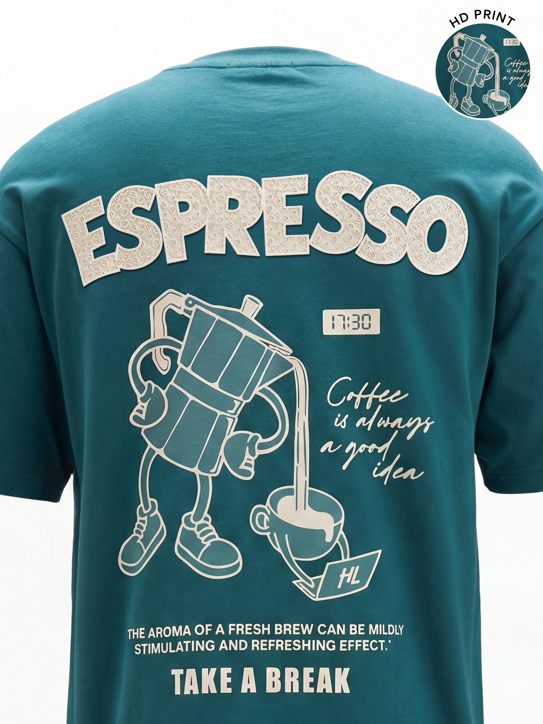 Highlander Men Teal Printed Round Neck T-Shirt - Teal - Image 1