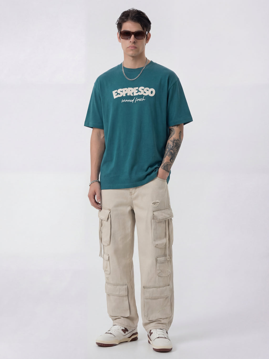 Highlander Men Teal Printed Round Neck T-Shirt - Teal - Image 4
