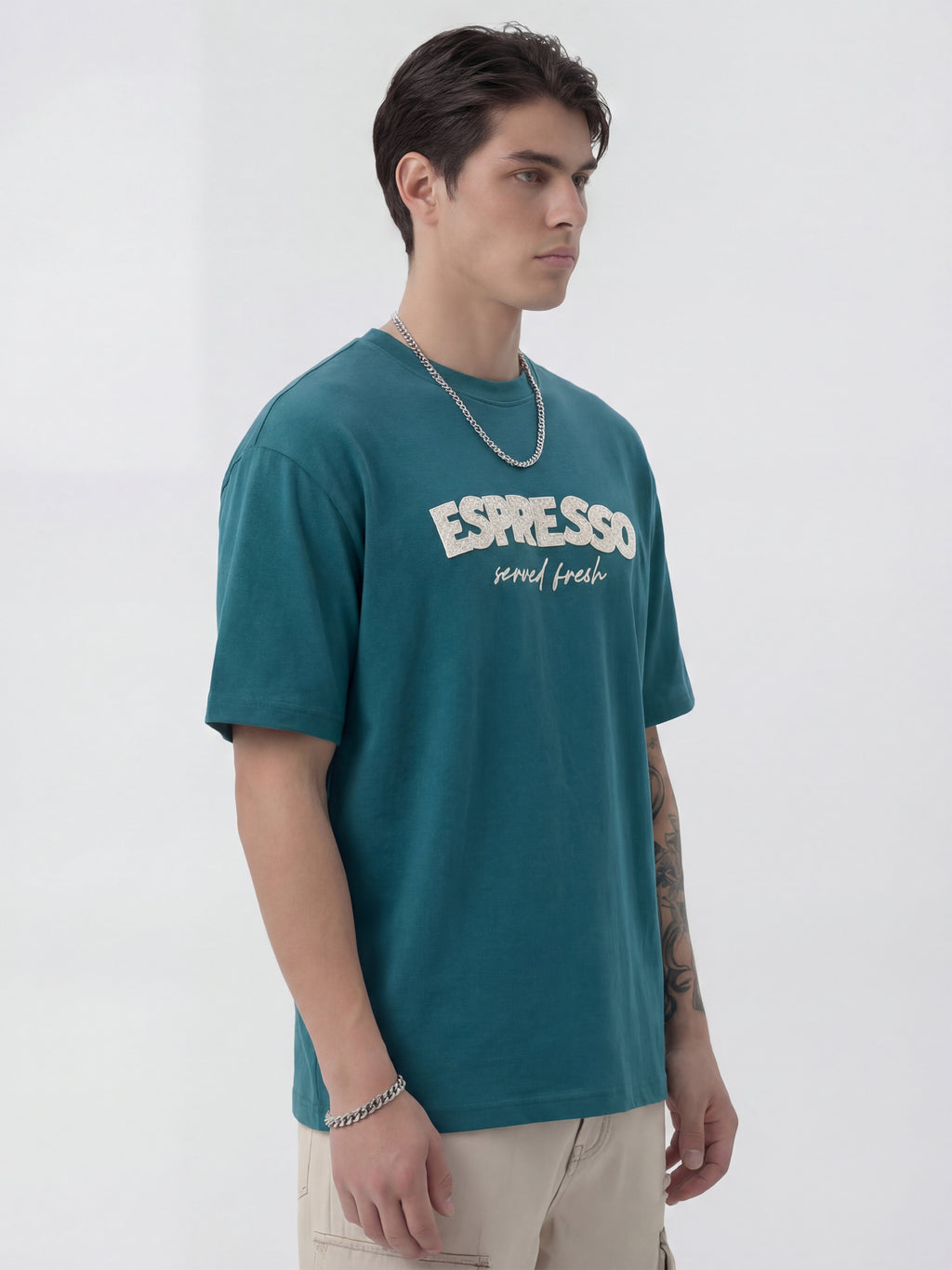 Highlander Men Teal Printed Round Neck T-Shirt - Teal - Image 6