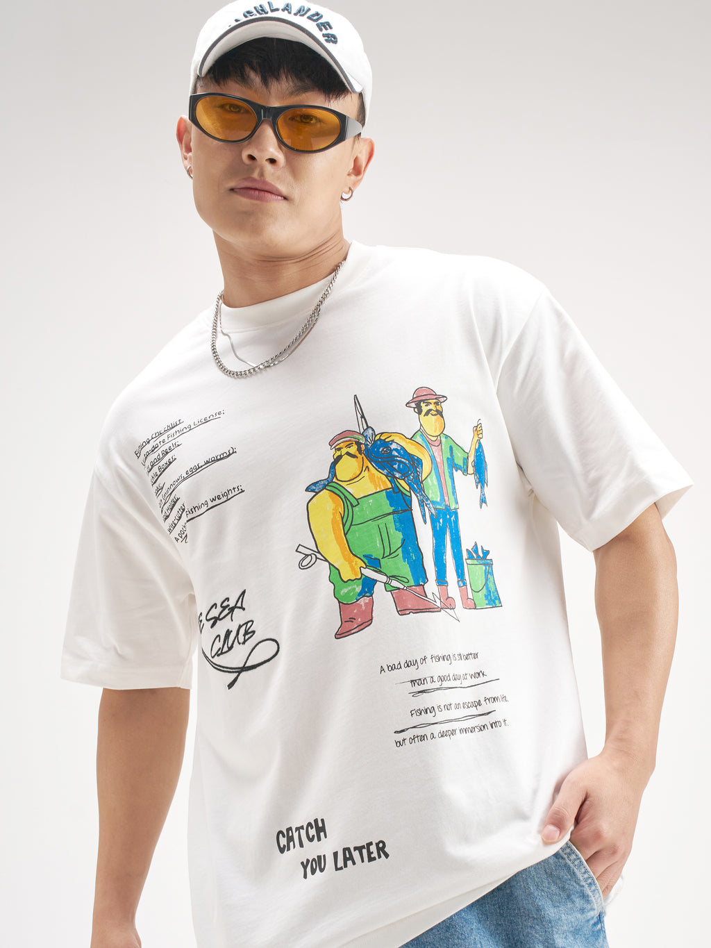 Highlander Men White Printed Round Neck T-Shirt - White - Image 1