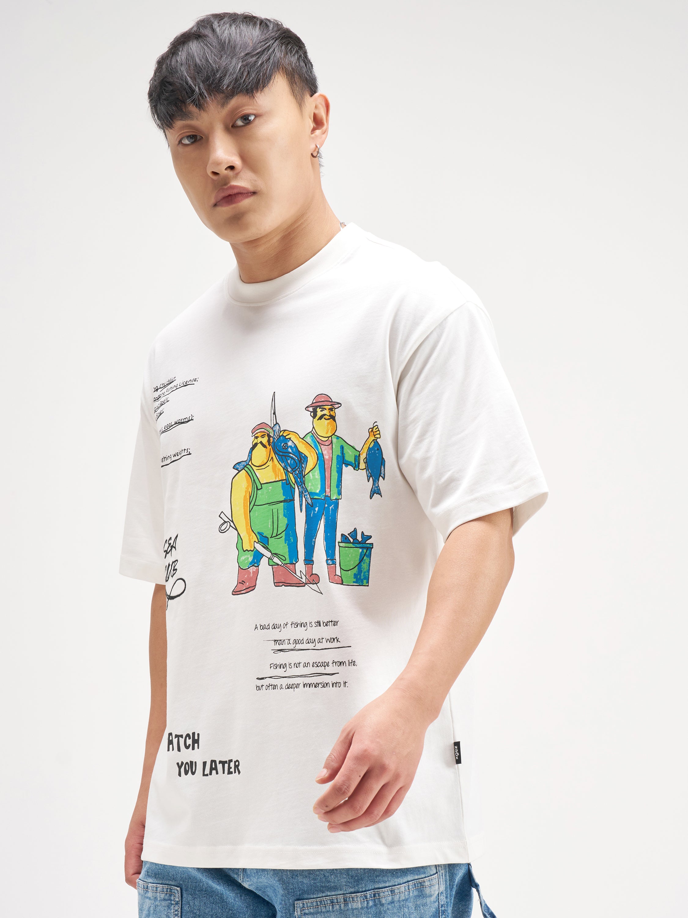 Highlander Men White Printed Round Neck T-Shirt - White - Image 4