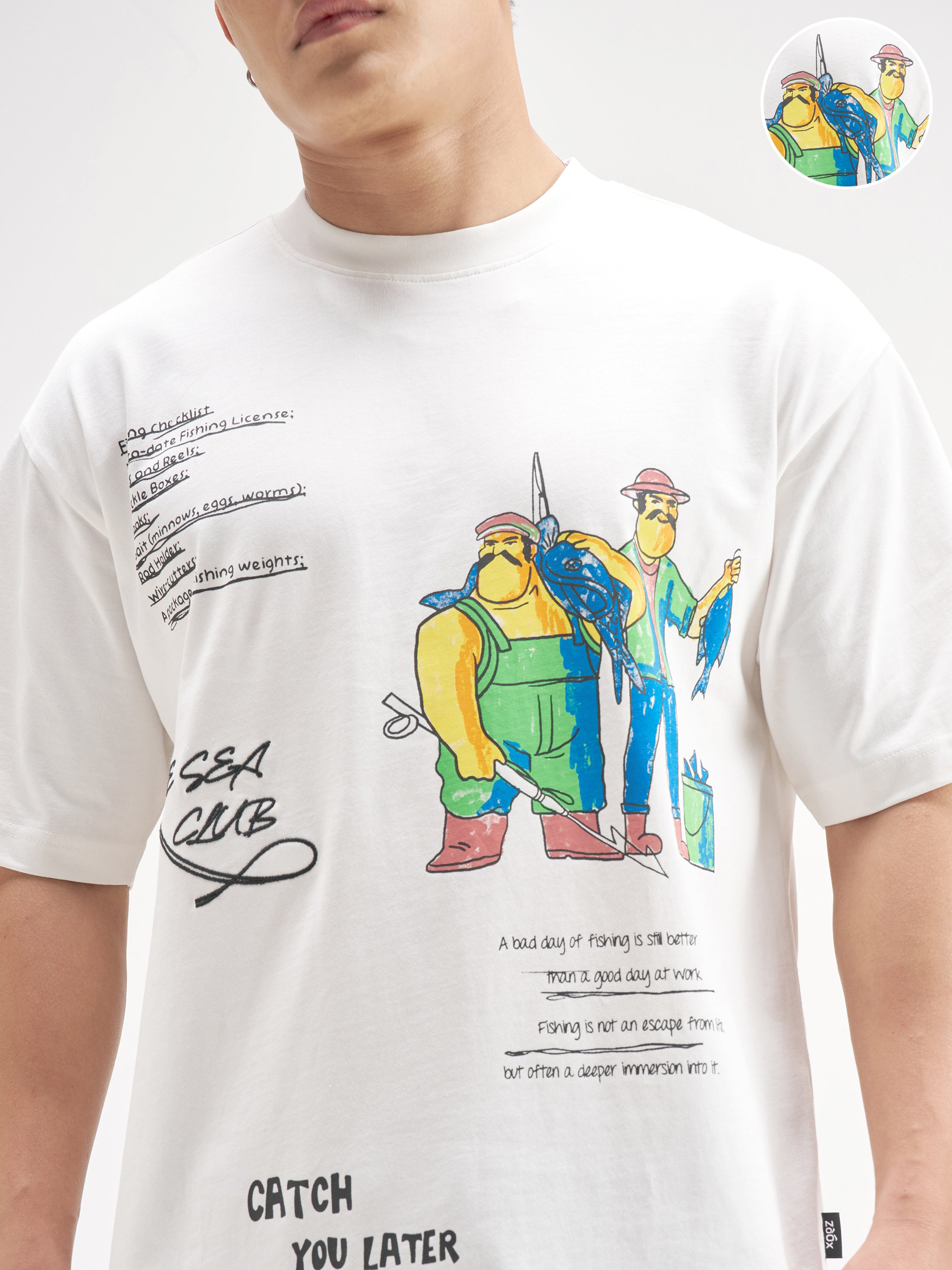 Highlander Men White Printed Round Neck T-Shirt - White - Image 5