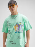 Highlander Men Turquoise Printed Round Neck T-Shirt - Turquoise - Image 1