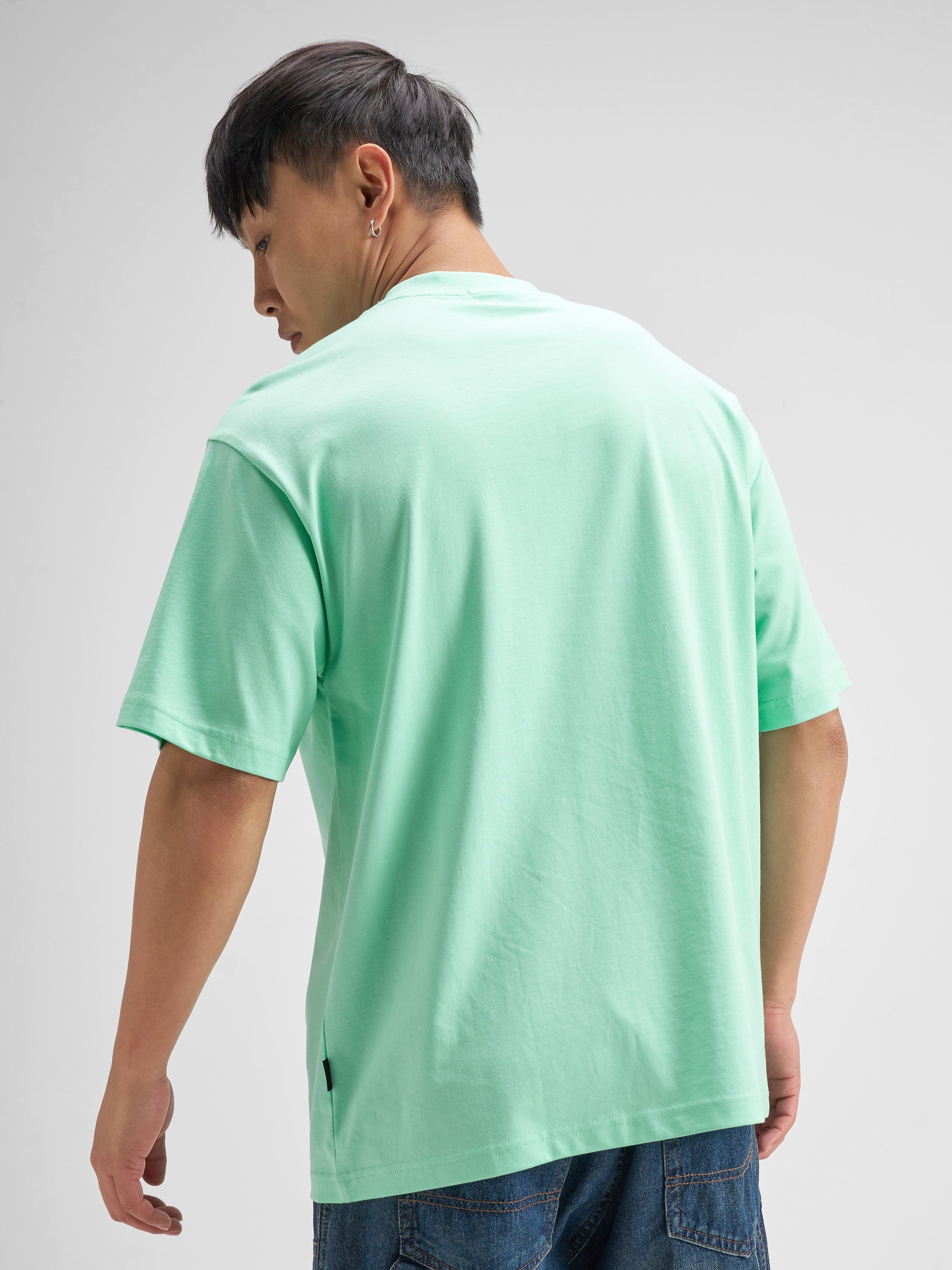 Highlander Men Turquoise Printed Round Neck T-Shirt - Turquoise - Image 3