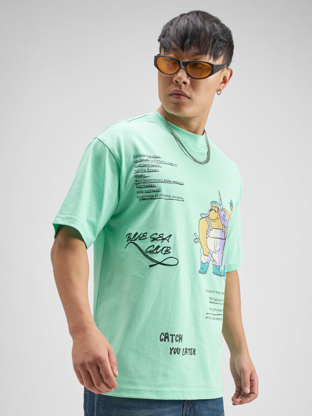 Highlander Men Turquoise Printed Round Neck T-Shirt - Turquoise - Image 6
