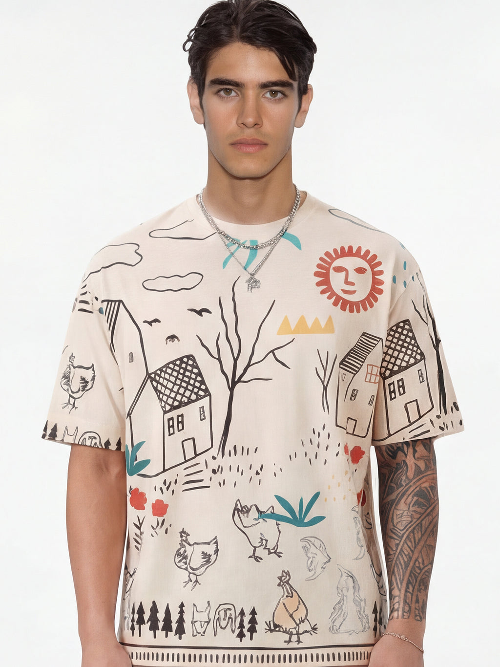 Highlander Men Off White Printed Round Neck T-Shirt - Off White - Image 4