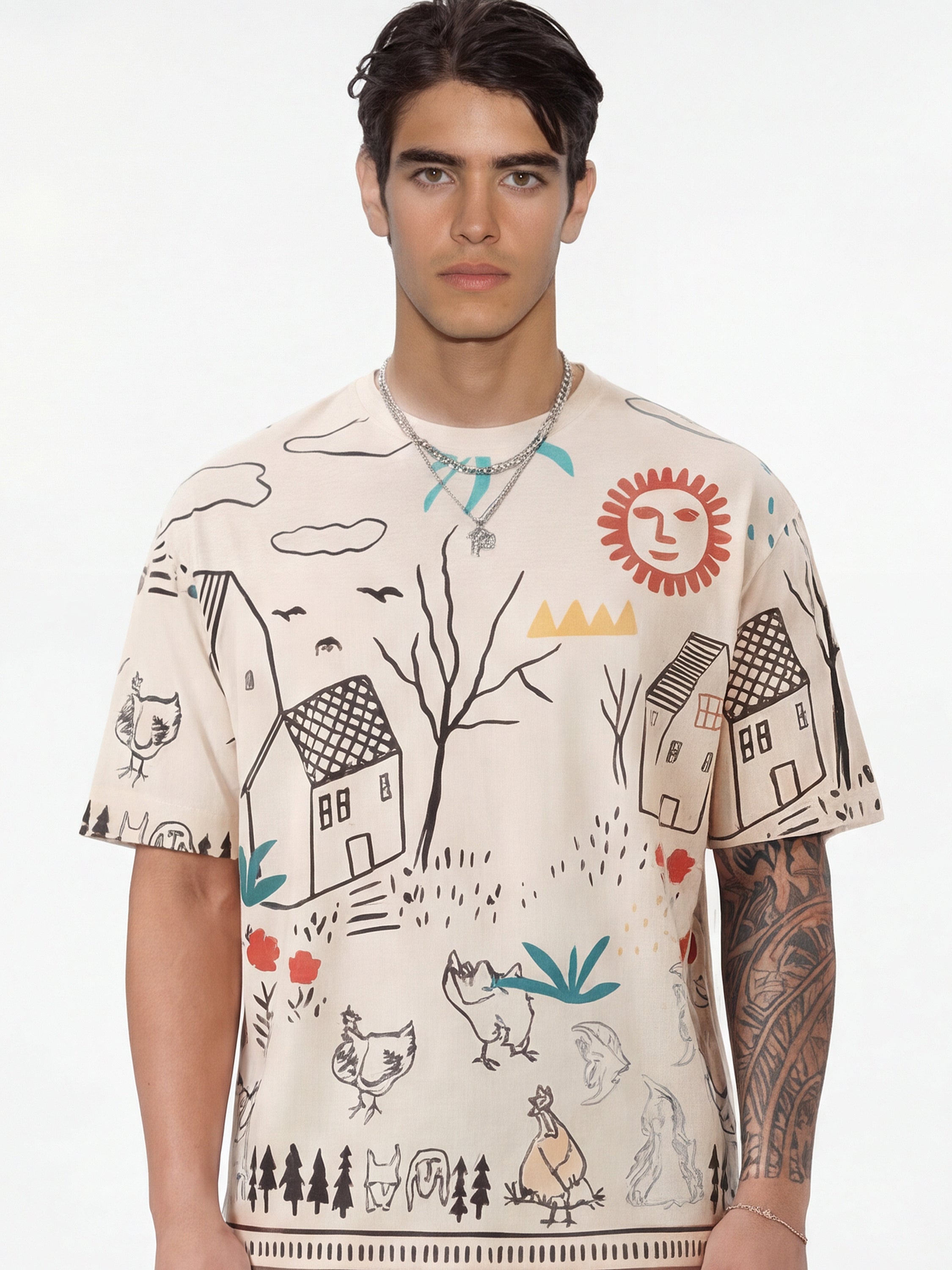 Highlander Men Off White Printed Round Neck T-Shirt - Off White - Image 4