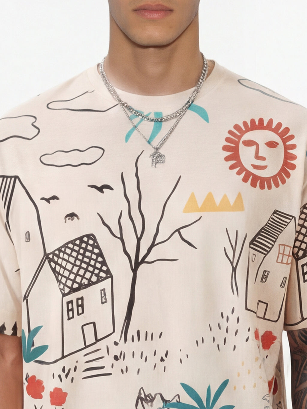 Highlander Men Off White Printed Round Neck T-Shirt - Off White - Image 8
