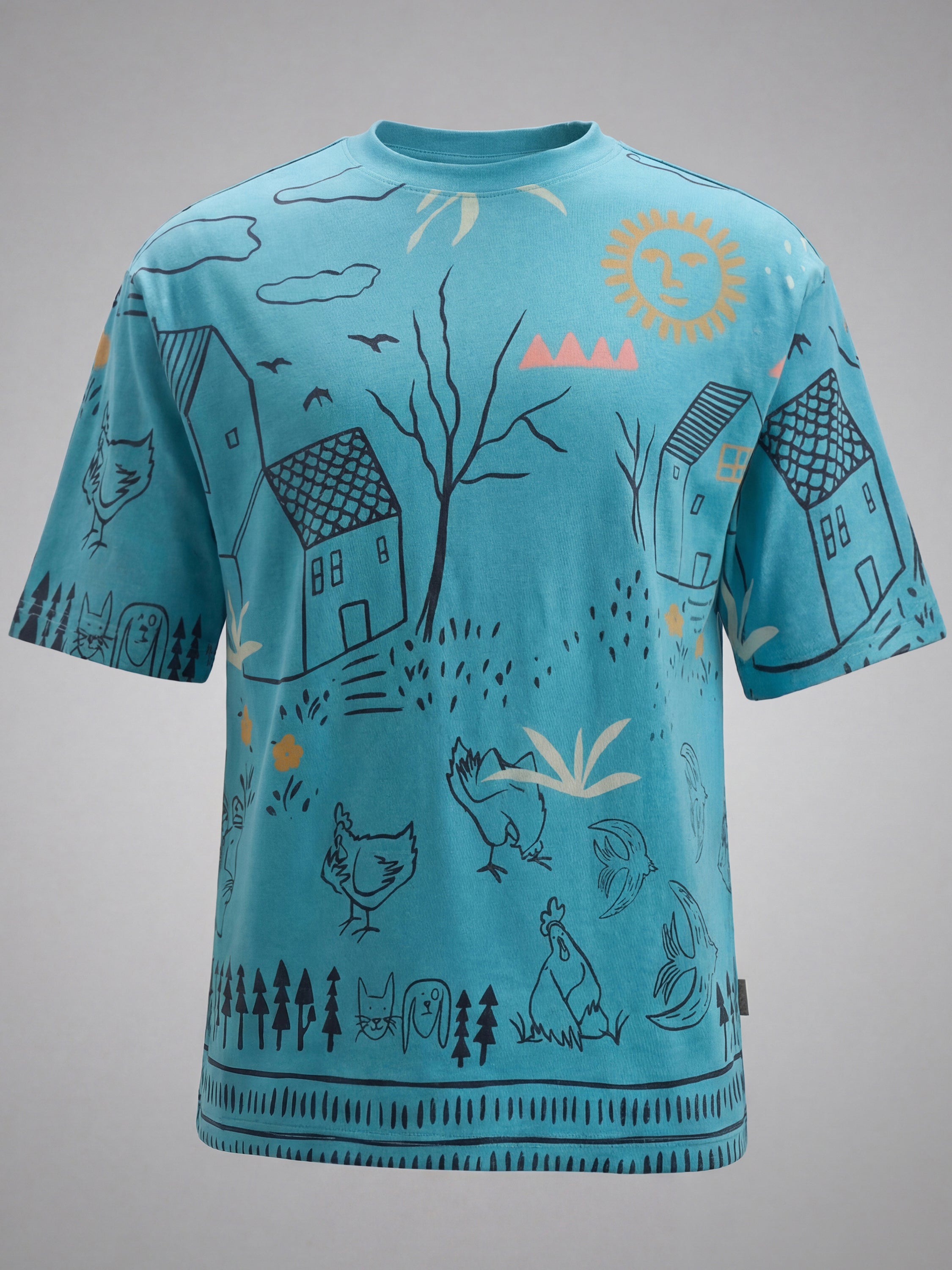 Highlander Men Blue Printed Round Neck T-Shirt - Blue - Image 8