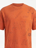 Highlander Men Orange Printed Round Neck T-Shirt - Orange - Image 1