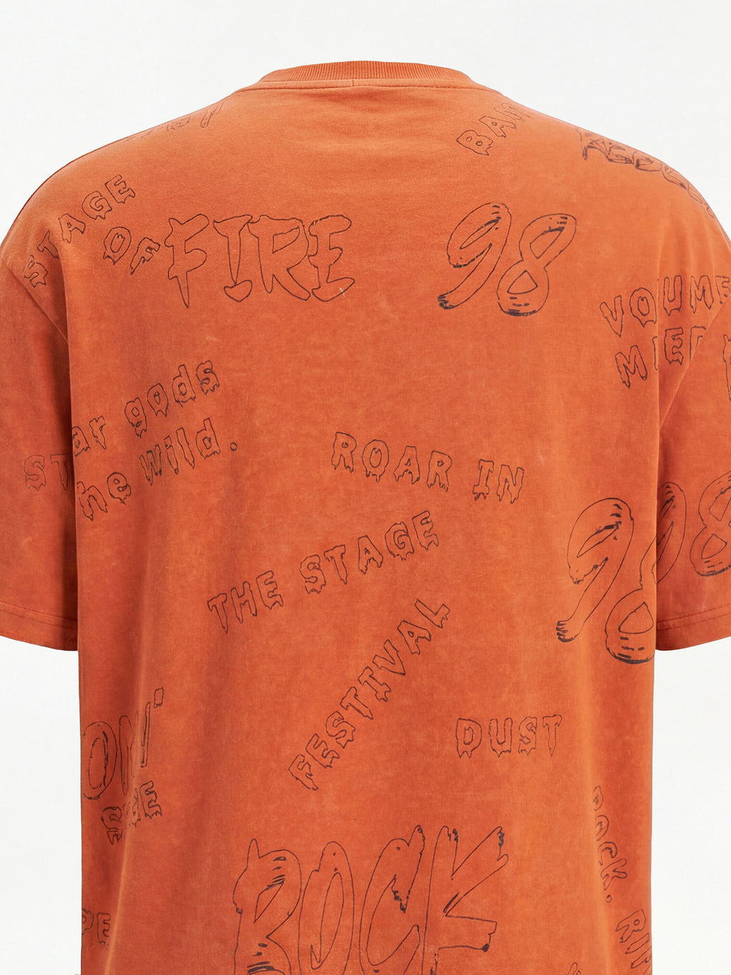 Highlander Men Orange Printed Round Neck T-Shirt - Orange - Image 2