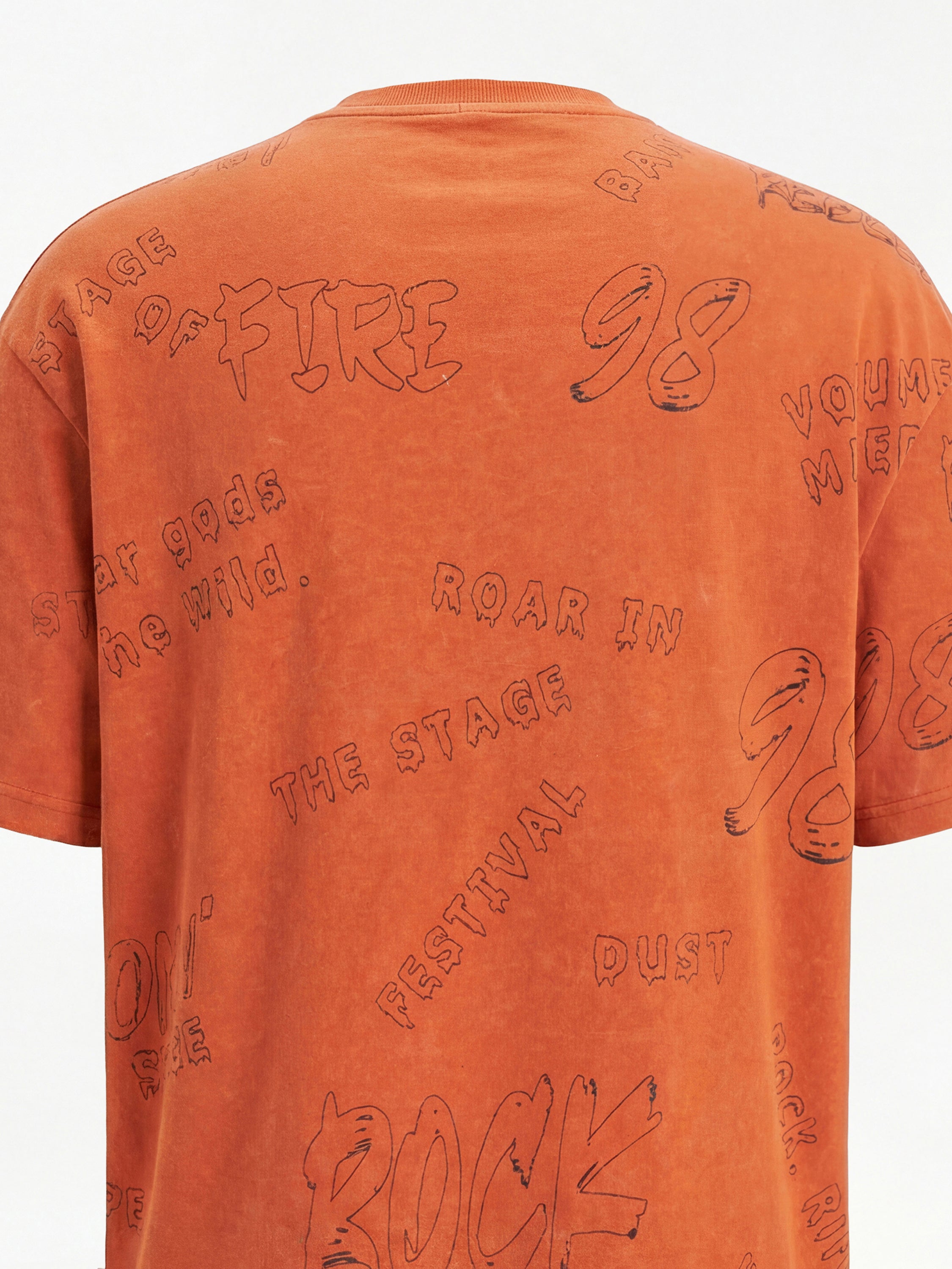 Highlander Men Orange Printed Round Neck T-Shirt - Orange - Image 2