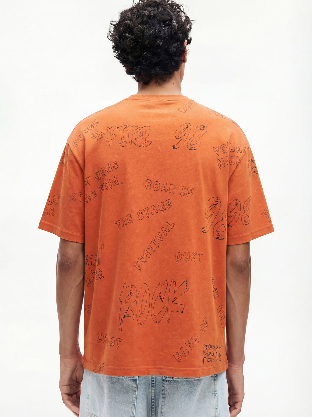 Highlander Men Orange Printed Round Neck T-Shirt - Orange - Image 5