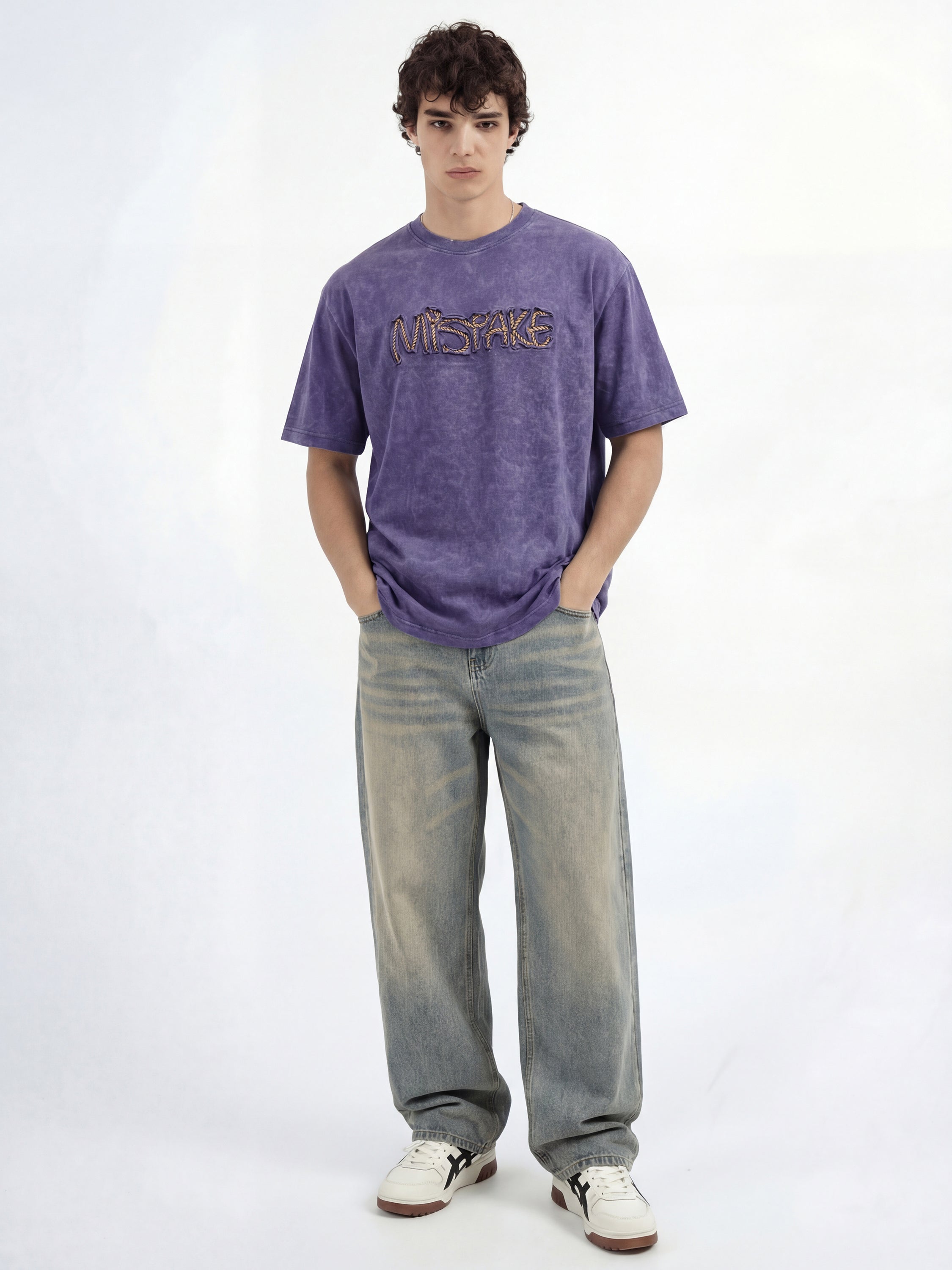 Highlander Men Blue Applique Round Neck T-Shirt - Blue - Image 4
