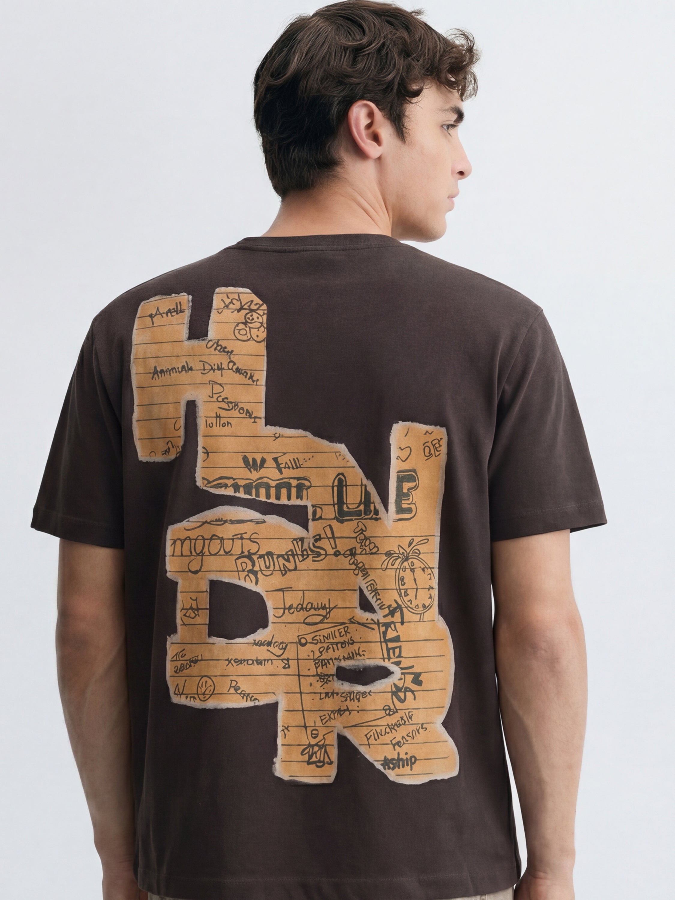 Highlander Men Brown Printed Round Neck T-Shirt - Brown - Image 3