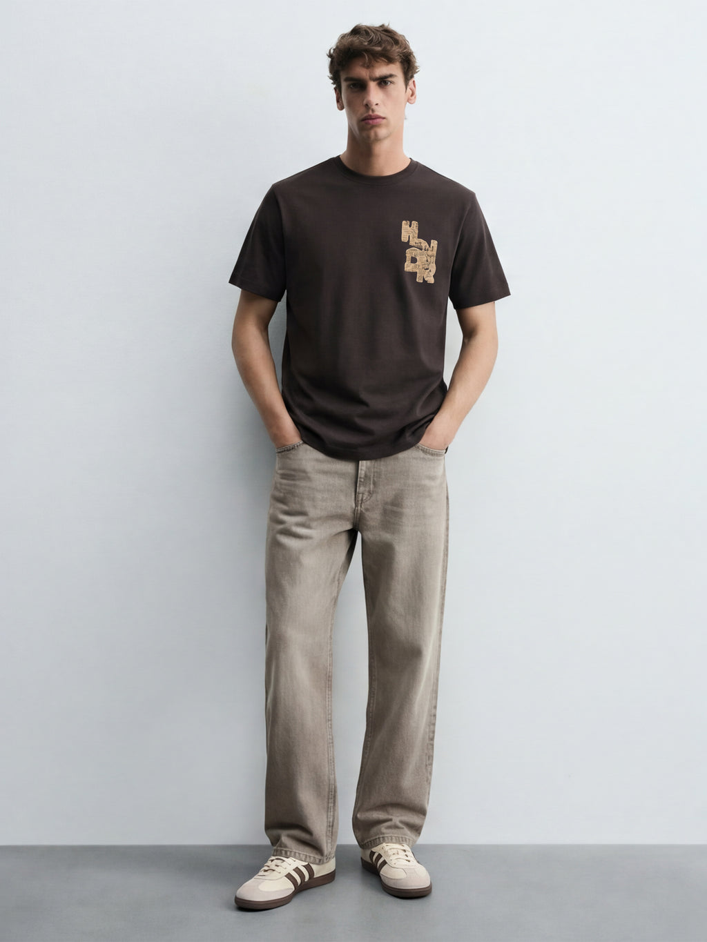 Highlander Men Brown Printed Round Neck T-Shirt - Brown - Image 4