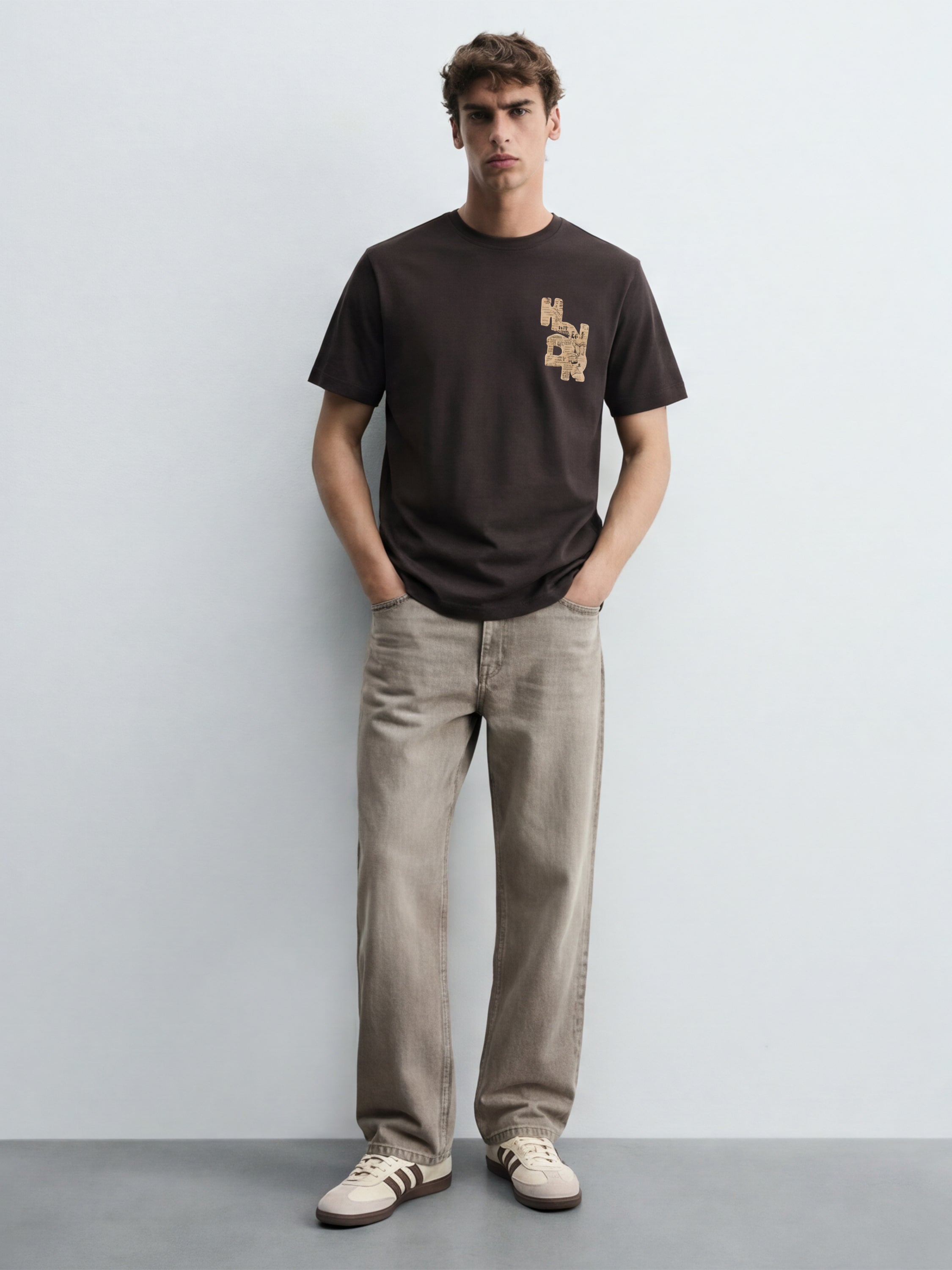 Highlander Men Brown Printed Round Neck T-Shirt - Brown - Image 4