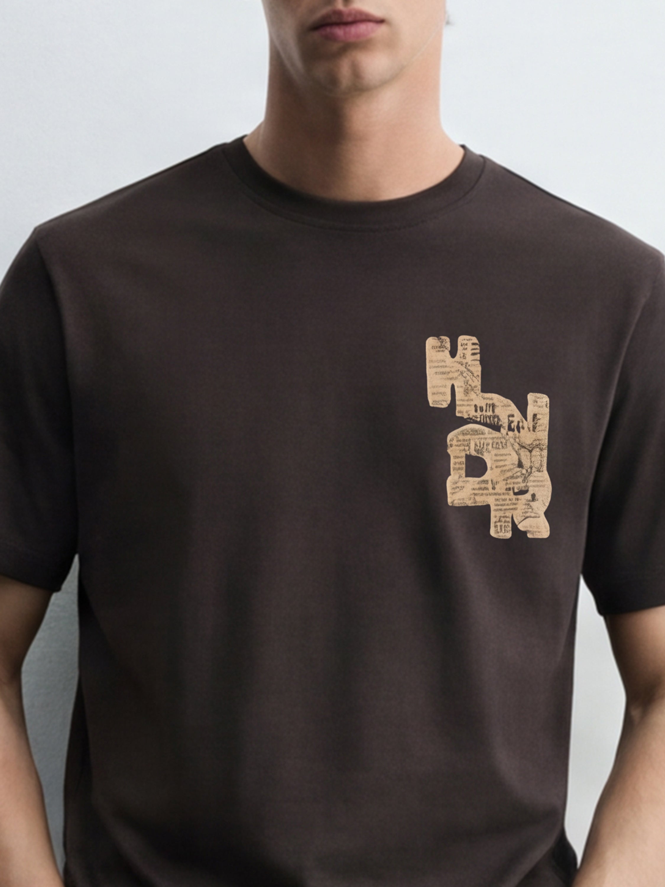 Highlander Men Brown Printed Round Neck T-Shirt - Brown - Image 6