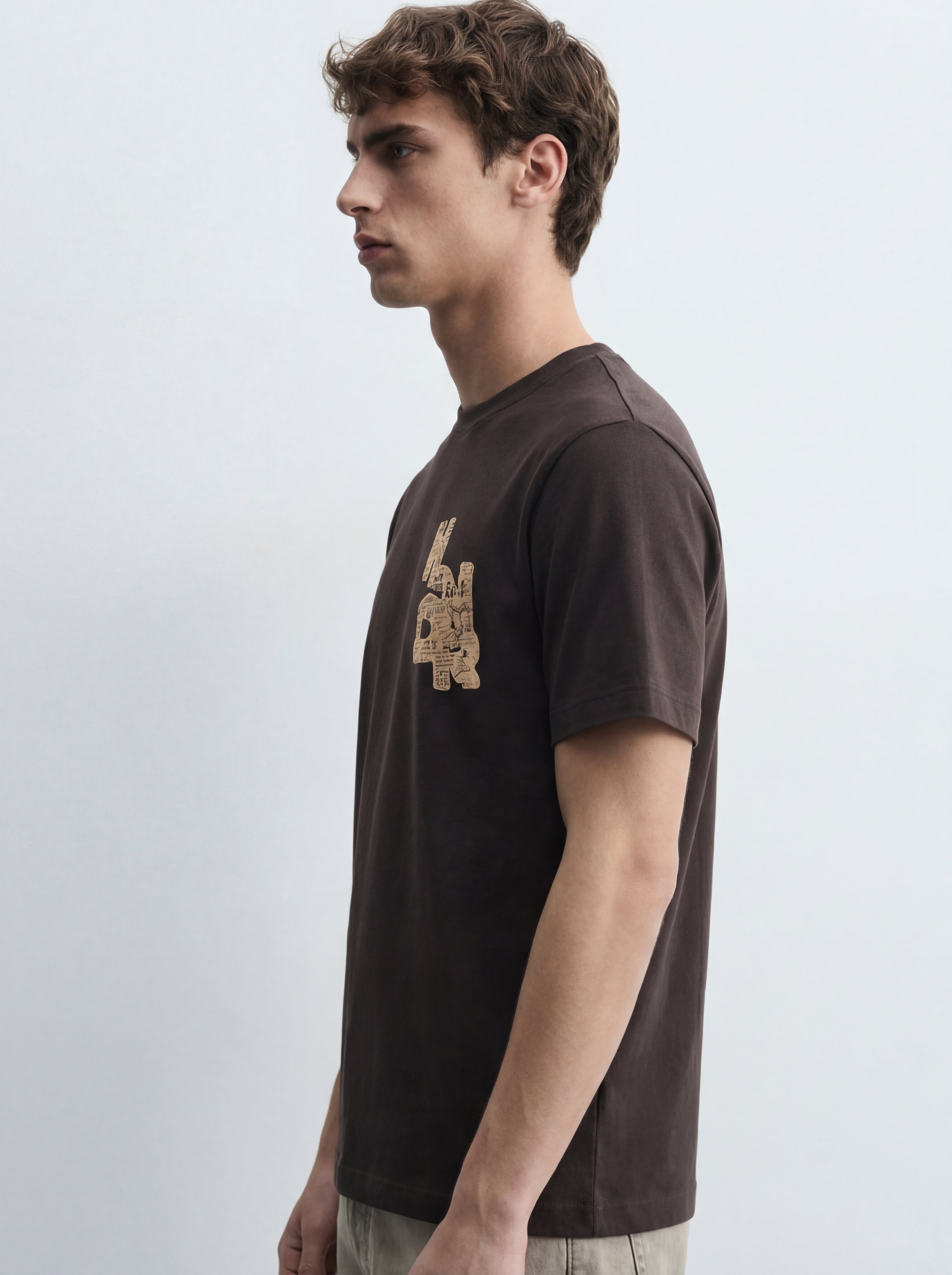 Highlander Men Brown Printed Round Neck T-Shirt - Brown - Image 7