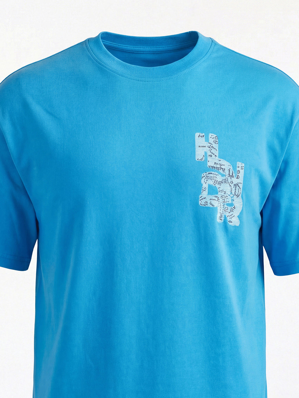 Highlander Men Blue Printed Round Neck T-Shirt - Blue - Image 2