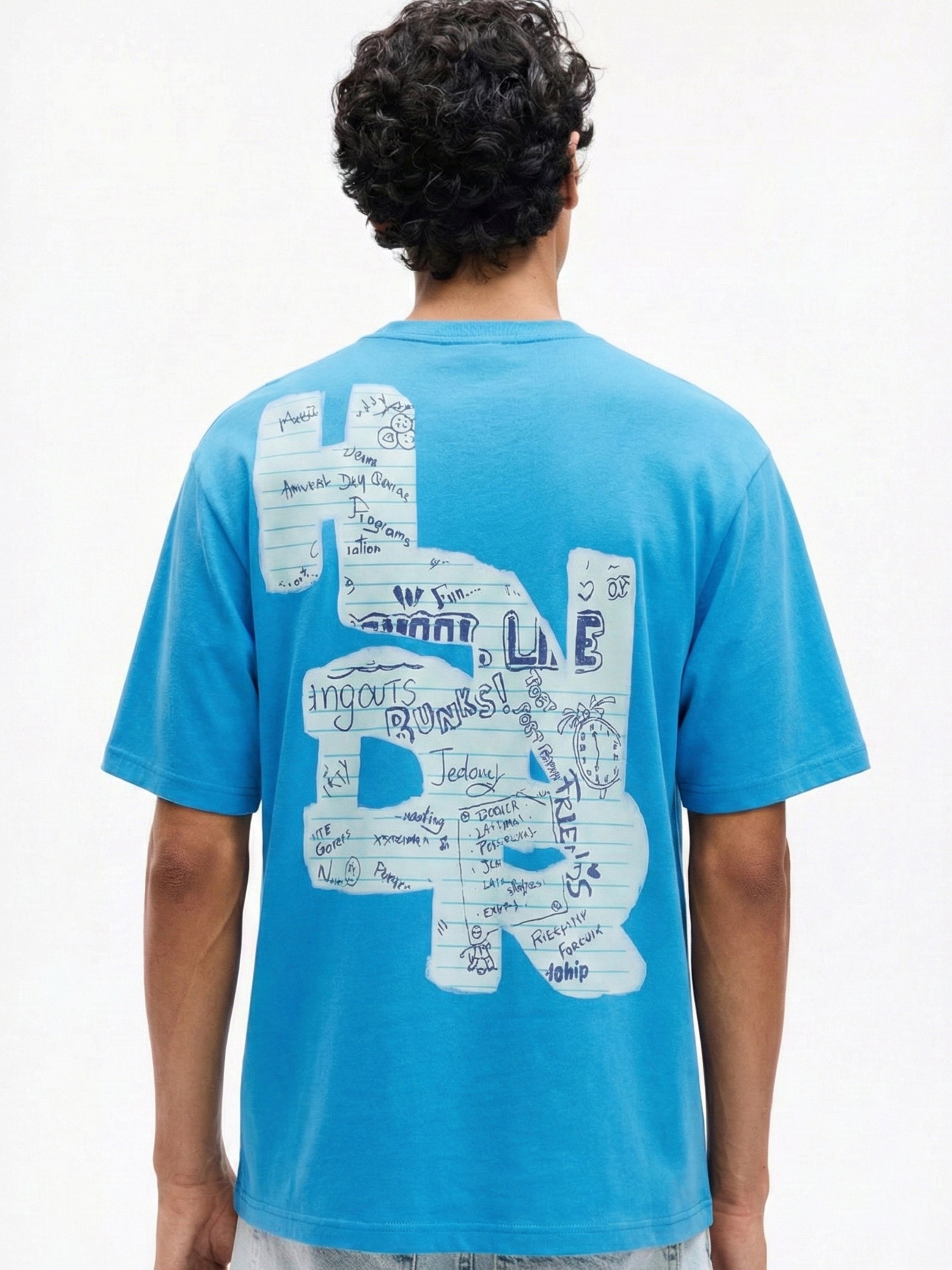 Highlander Men Blue Printed Round Neck T-Shirt - Blue - Image 3