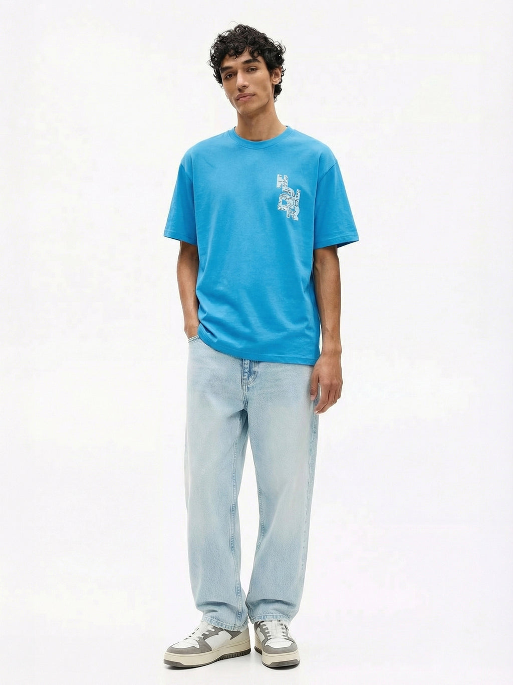 Highlander Men Blue Printed Round Neck T-Shirt - Blue - Image 4