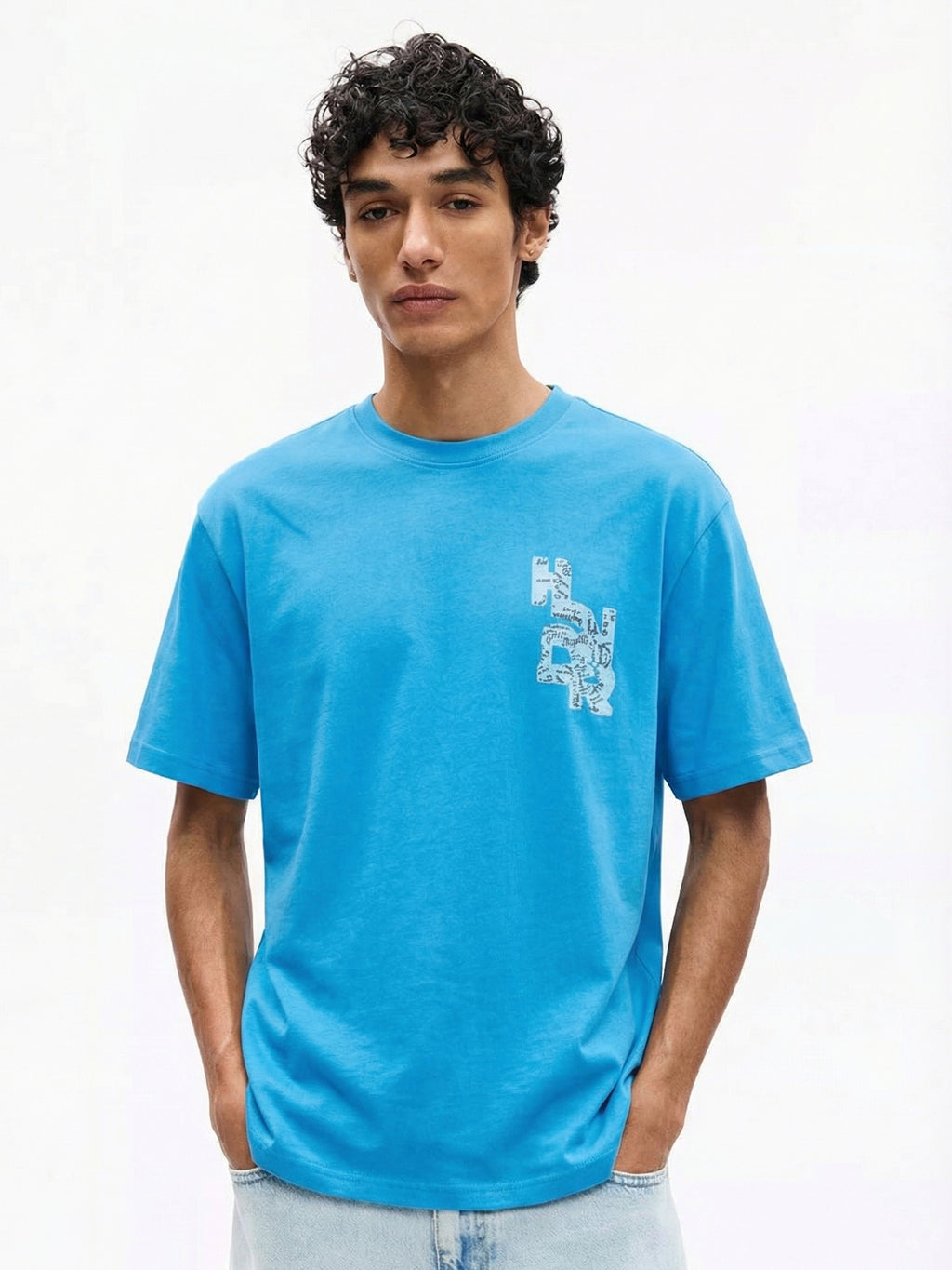 Highlander Men Blue Printed Round Neck T-Shirt - Blue - Image 5
