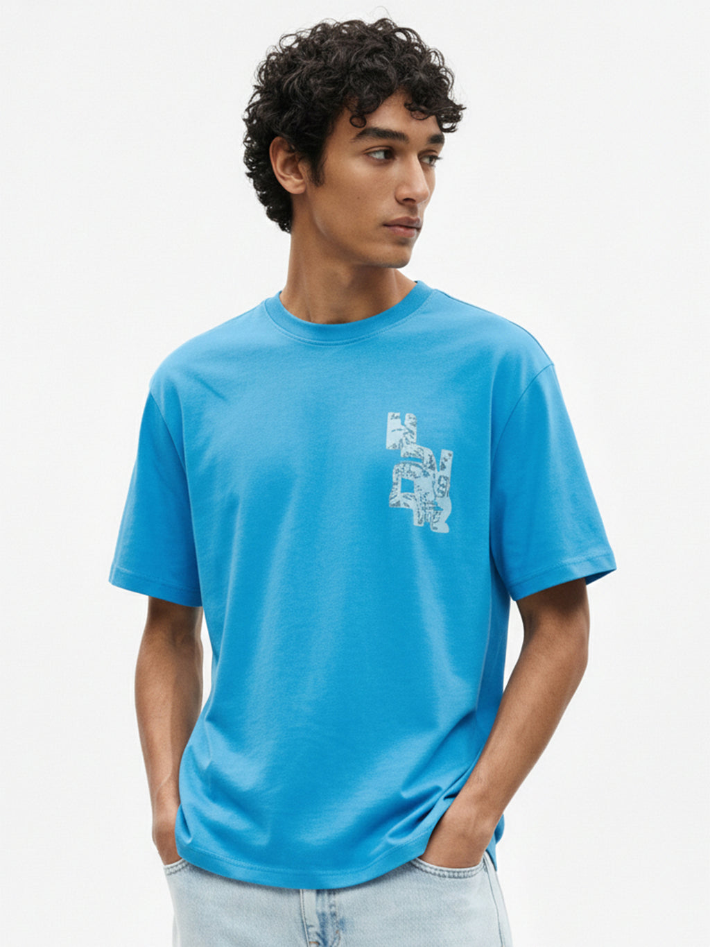 Highlander Men Blue Printed Round Neck T-Shirt - Blue - Image 6