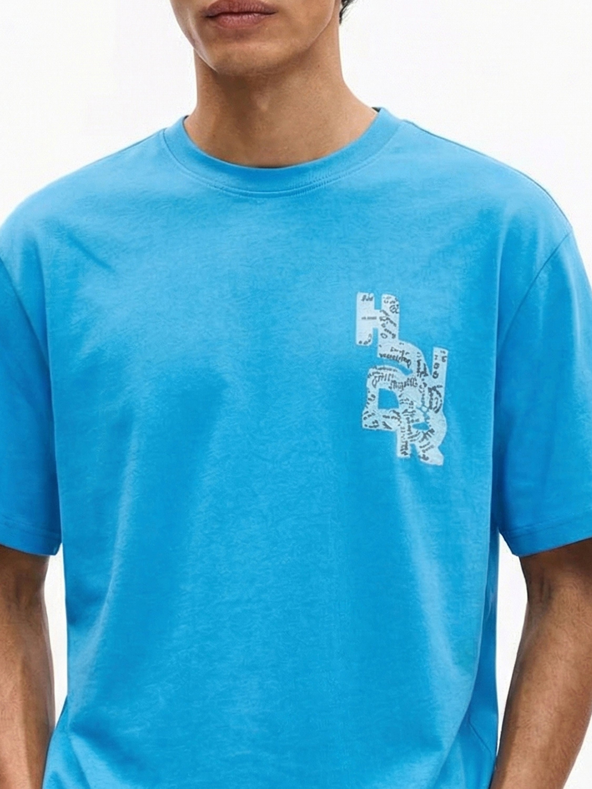 Highlander Men Blue Printed Round Neck T-Shirt - Blue - Image 7
